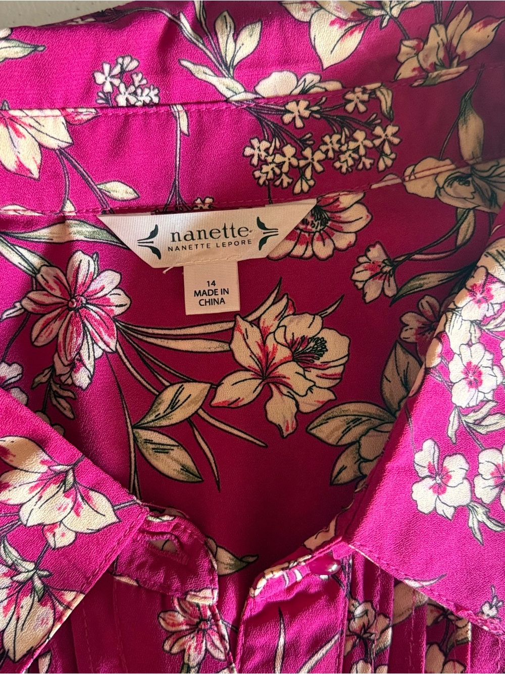 Nanette Lepore Sleeveless Floral Midi Dress in Magenta and Cream - Picture 9 of 10